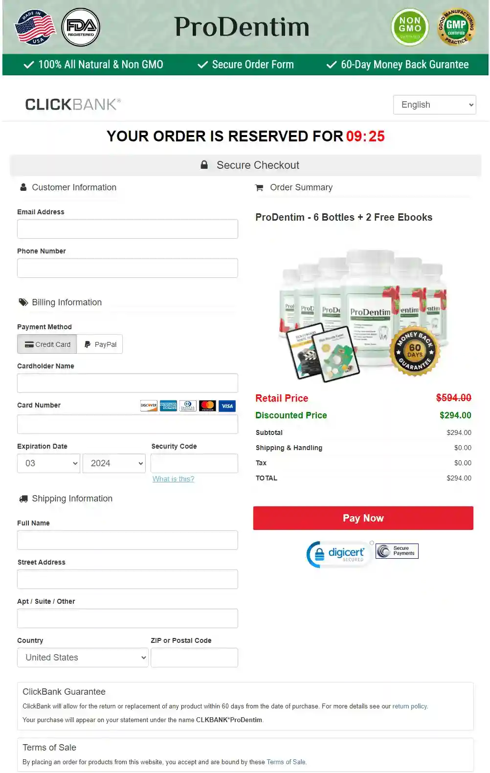 ProDentim Order Page